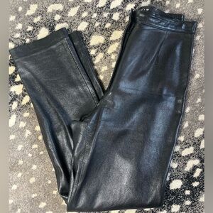 Vintage 90s mix it Black Genuine Leather Straight Leg Pants high rise